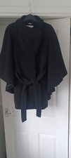 Coast Cape Coat Wool/cashmere Size 10 Black Rrp £169