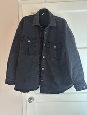 TU Black Oversized Denim Jacket size 16