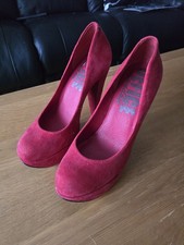 Red Court Platform High Heels Size 6.5 Used Good Condition Ladies Shoes
