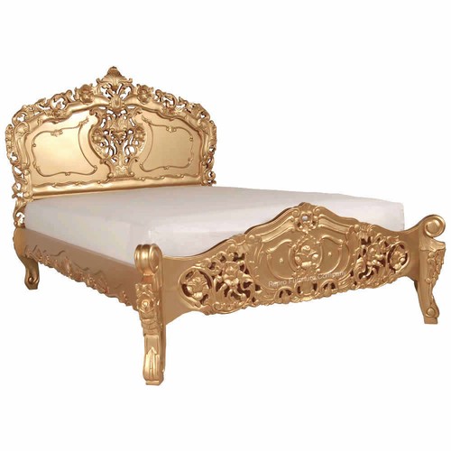 Rococo gold bed king - gold,