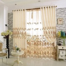 European Style Luxury White Velvet Embroidery Cloth Curtain Room Villa Window