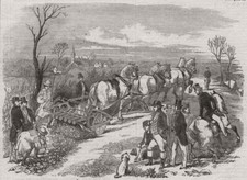 Samuelson's patent digging machine. Farming 1853 old antique print picture