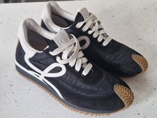 LOEWE FLOW RUNNERS Black/White Leather/Suede Trainers Size EU36