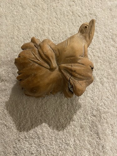 Wooden frog carving hand - carving,