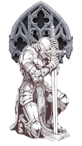 Gothic knight die - knight, die-cut