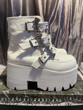 NEW Demonia Size 5 White Faux