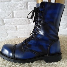 Vintage Underground England Blue Leather Boots Size UK 8