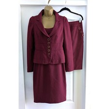 Next Burgundy Red 3 Piece Suit