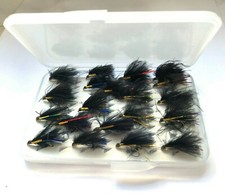 Assorted selection Fly fishing CORMORANTS with fly box 6 colours BARBED/BARBLESS