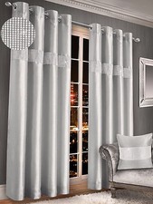One Pair Diamante Faux Silk