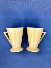 Churchill Vintage 2x Cone Art Deco Style Mug Yellow Made in England 