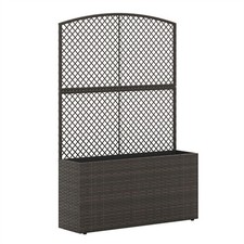 58" Brown PE Rattan Raised