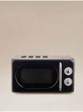 Black Retro Microwave 17L