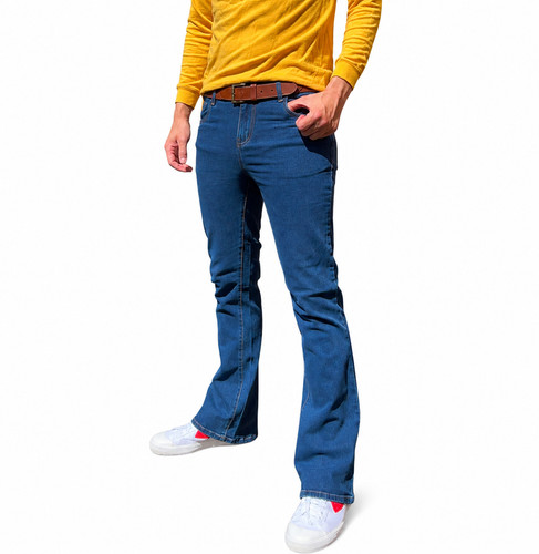 Mens retro stonewash bootcut - stonewash,