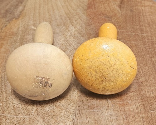 Pair vintage wooden darning - pair,