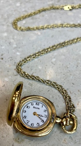 Vtg bulova pendant watchlocket - vtg,