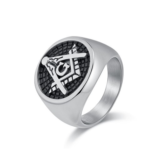 Men masonic signet ring - masonic,