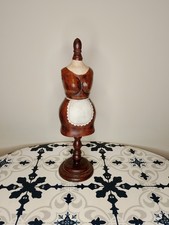 Curvy Wooden Vintage Mannequin On Stand Home Decor 35cm