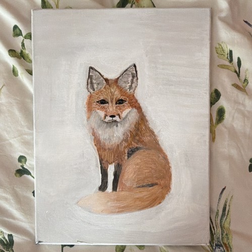 Hand painted original fox - hand,