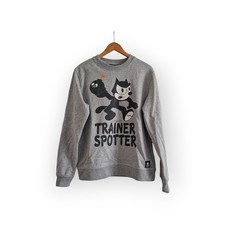 Trainer Spotter Cartoon Cat Graphic sweater, top, size M
