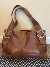 Ri2K Brown Leather Shoulder Handbag Medium