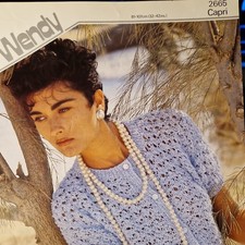 Original Wendy 2665 Knitting Pattern  Capri Lacy Short Sleeved Cardigan 32-42"