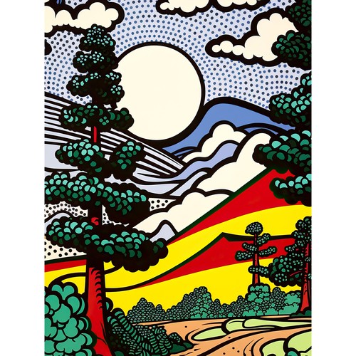 Modern pop art forest - modern, mountain