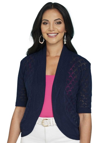 Ladies pointelle shrug - pointelle, by