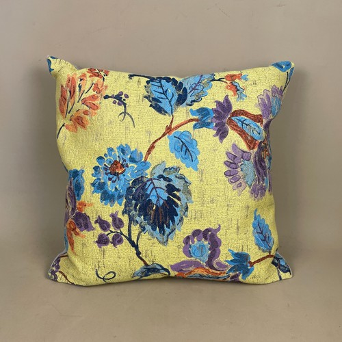 Yellow floral cushion feather - floral,
