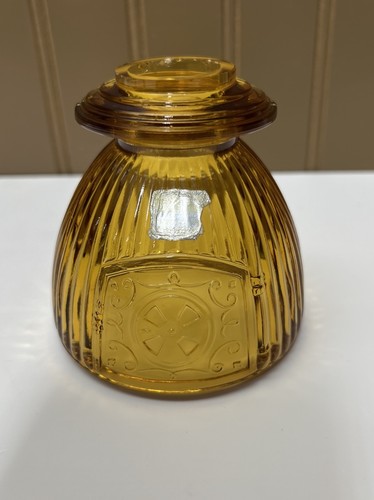 Viking glass amber pot - amber, belly