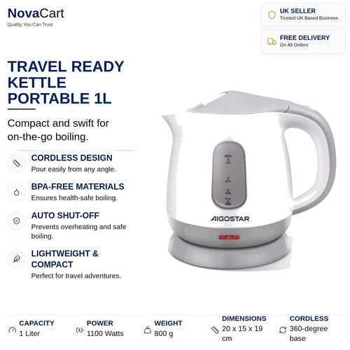 Portable kettle white - kettle,