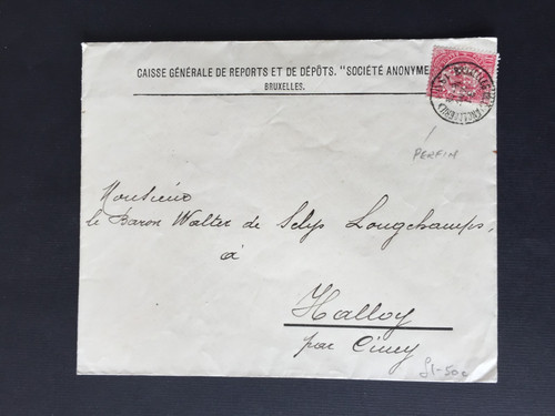 Belgium 1903 perfin franked - belgium,