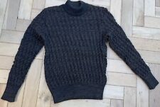 S.N.S. HERNING Stark Basketweave Virgin and Merino Wool Blend Mock-Neck Sweater
