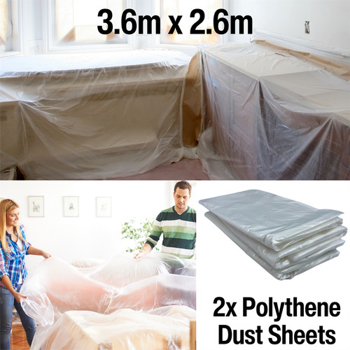 Polythene dust sheet - dust, clear