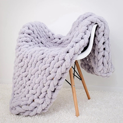 Chunky knitted blanket - chunky,