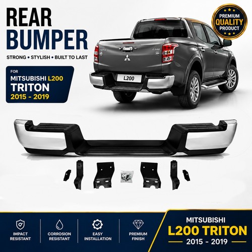 Replacement silver rear bumper - silver,