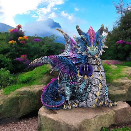 Mystical crystal ball dragon - mystical,