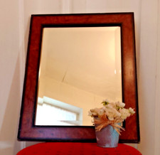 Distressed Art Deco Style VTG Mirror- Medium-Sized Oak or Mahogany Wood Frame