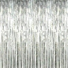 2M Long Silver Foil Fringe