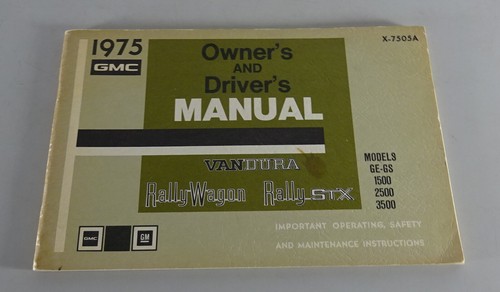 Owner manual handbook - owner's, gmc
