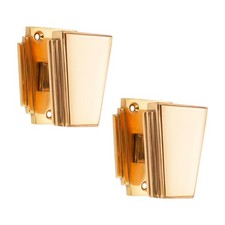 Door knobs pair polished brass - knobs,