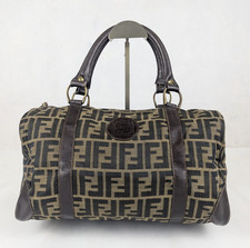 FENDI Logo Zucca Boston Bag
