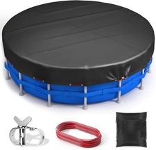 Round Pool Cover, Swimming Pool Cover for Above Ground Pools, 420D Oxford