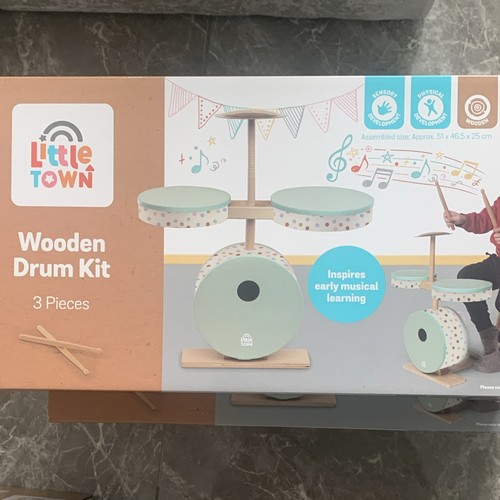 Little town wooden drum - little,