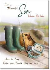Doodlecards Son Birthday Card Fishing