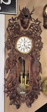 Rare Antique Carved Twin Weight Vienna Regulator Wall Clock Concordia Freiburg