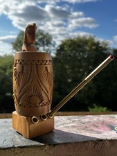 Desk Pen pencil holder tidy Rude Naughty Man Wooden Novelty Vintage Barrel willy