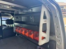 Van Racking Shelf with storage bins - Tough built resin frame & tool organiser