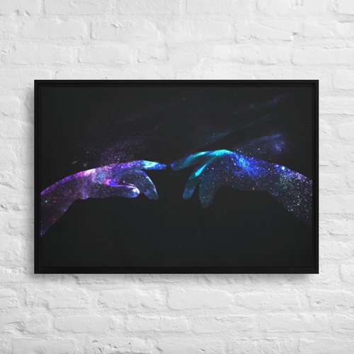 Human hands reaching for - , each