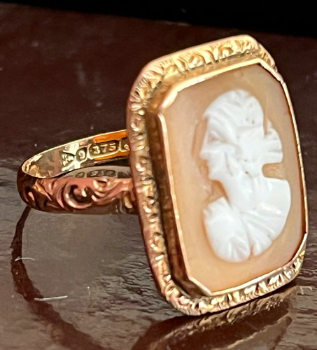Antique 9ct rose gold cameo - antique,